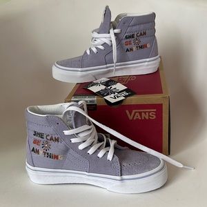 Girls Vans Sk8 Hi Divine “She Can Be Anything” Purple Lavender 12 toddler